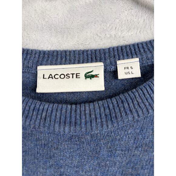 Lacoste Men’s Pure Wool Crewneck Sweater – Blue – Size L - Picture 5 of 6